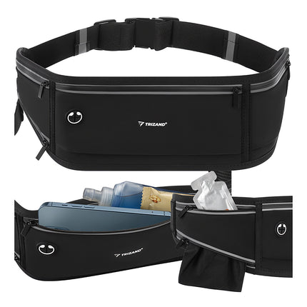 Running Waist Bag, Black, Fits Phones Up to 7 Inches