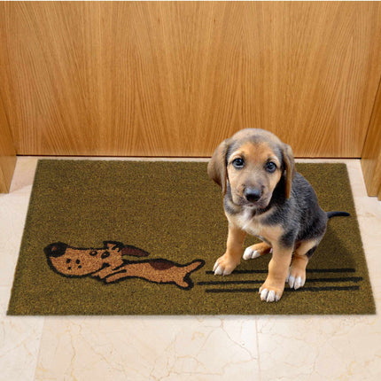 Running dog coir doormat