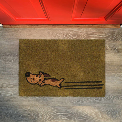 Running dog coir doormat