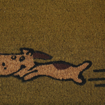 Running dog coir doormat