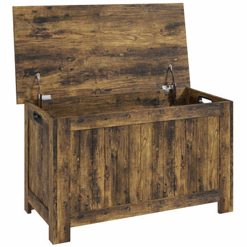 Rustic Brown MDF Storage Chest with Safety Hinges