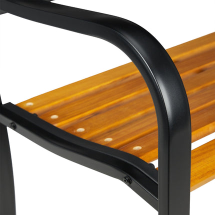 Rustic garden bench in metal and wood