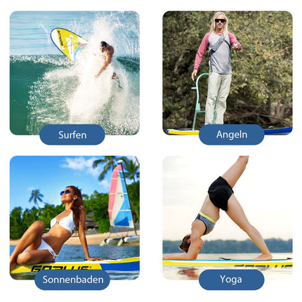 SUP Board Inflatable Stand Up Paddle Board Lightweight Board 335 x 76 x 15 cm Blue + Yellow + White