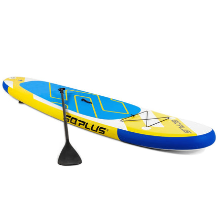 SUP Board Inflatable Stand Up Paddle Board with wide area 305 x 76 x 15 cm Blue + Yellow + White