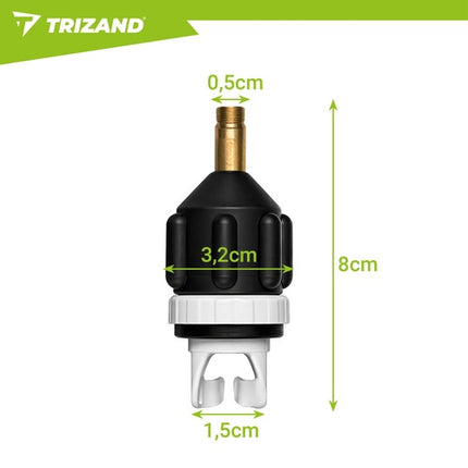 SUP Board Valve Adapter for Bike Pump – Leak-Proof, Black