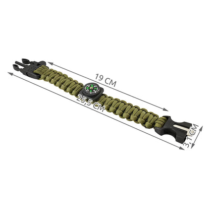 SURVIVAL bracelet with accessories - green