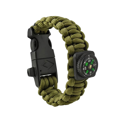 SURVIVAL bracelet with accessories - green