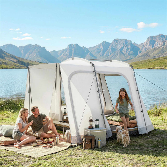SUV Camping Tent, 4-Person, 4 Doors, Waterproof 3000mm