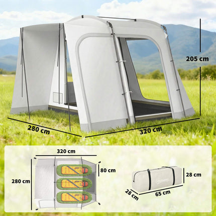 SUV Camping Tent, 4-Person, 4 Doors, Waterproof 3000mm