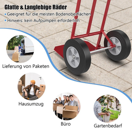 Sack truck with P-handle forklift truck with high backrest 51 x 48 x 132 cm red