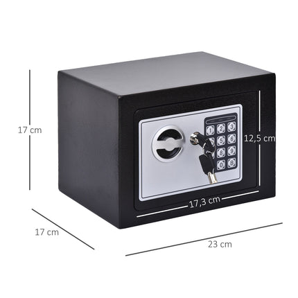 Electronic steel locker - Black, 23x17x17 cm, Home security