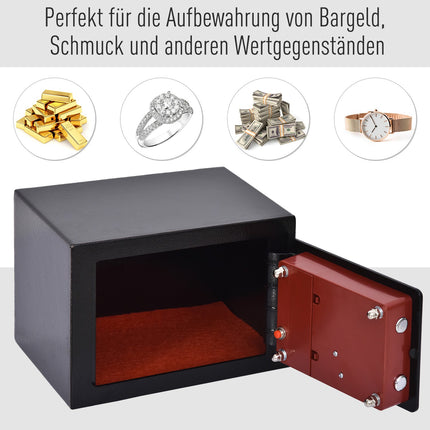 Electronic steel locker - Black, 23x17x17 cm, Home security