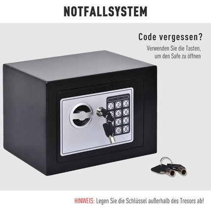Electronic steel locker - Black, 23x17x17 cm, Home security