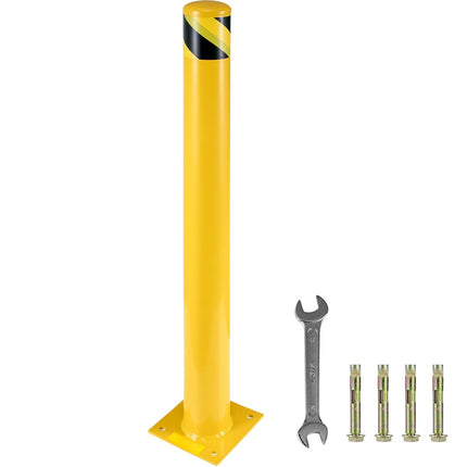 Safety Bollard, 42 In, 4.5 In OD Steel, Yellow