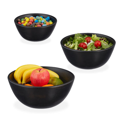 Salad bowl set of 3 black
