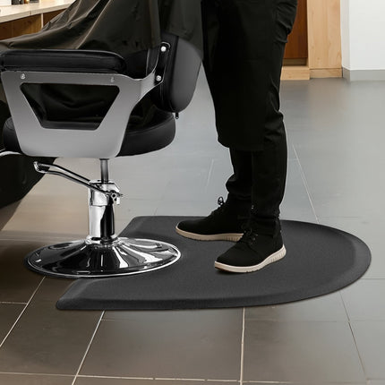 Salon Chair Mat, Semi-Circle 48 x 36 in, 13mm Anti-Fatigue