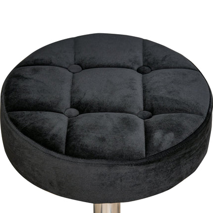 Black Velvet Salon Chair - Adjustable swivel with wheels