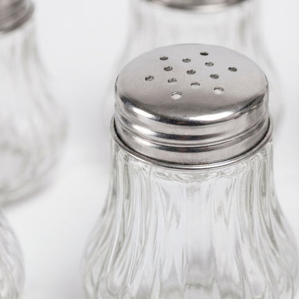 Salt & Pepper Shaker Set, 10-Piece Ribbed Glass