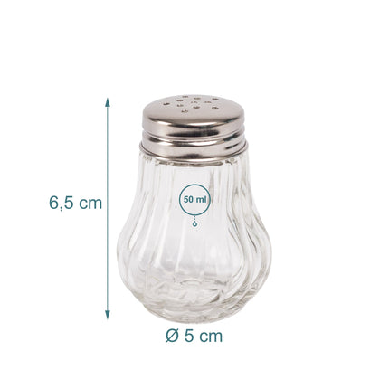 Salt & Pepper Shaker Set, 10-Piece Ribbed Glass