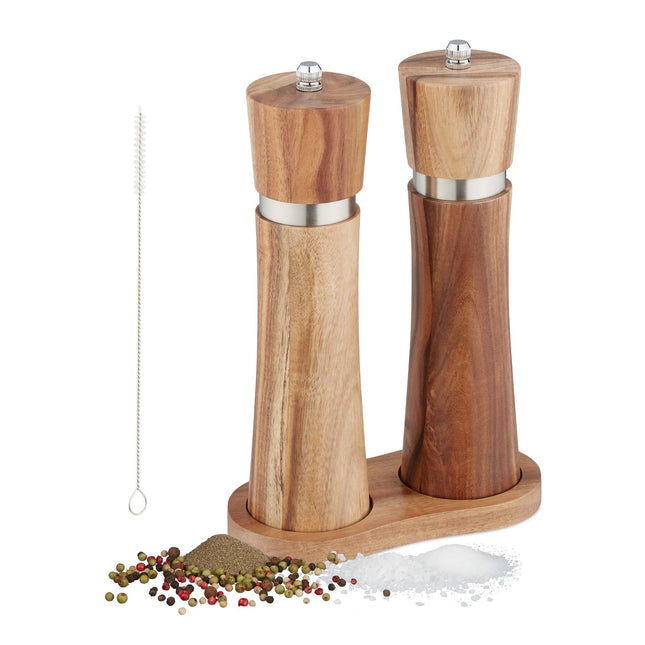 Salt and Pepper Mill Set with Ceramic Grinder