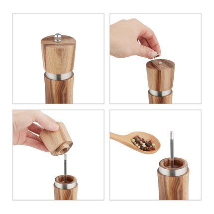 Salt and Pepper Mill Set with Ceramic Grinder
