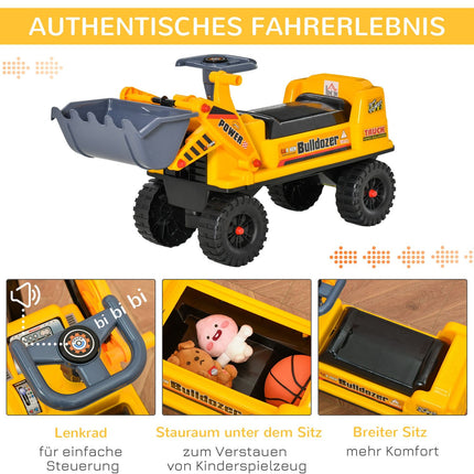 Ride-on car toy for children 2-3 years, PP plastic, yellow