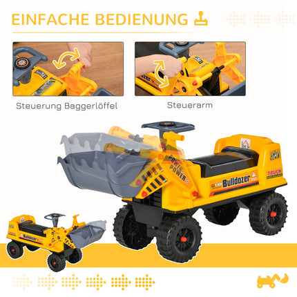 Ride-on car toy for children 2-3 years, PP plastic, yellow