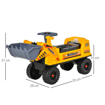 Ride-on car toy for children 2-3 years, PP plastic, yellow