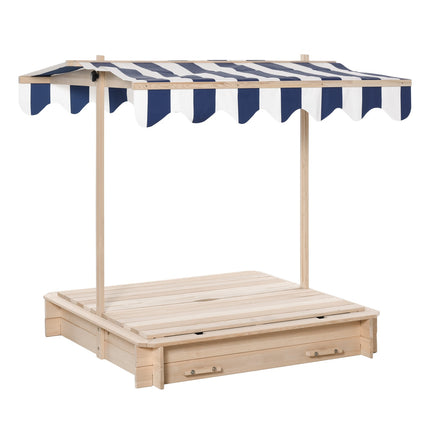 Wooden sandbox with adjustable roof for children aged 3-7