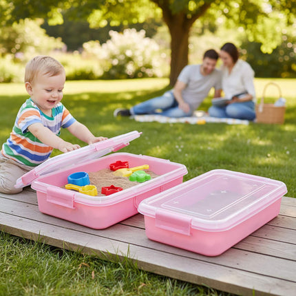 Sandpit with Lid, 2-Piece Set for Sensory Play