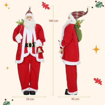 Santa Claus 1.6m with Gift and Bell Sound Function