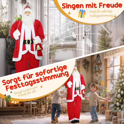 Santa Claus 1.6m with Gift and Bell Sound Function