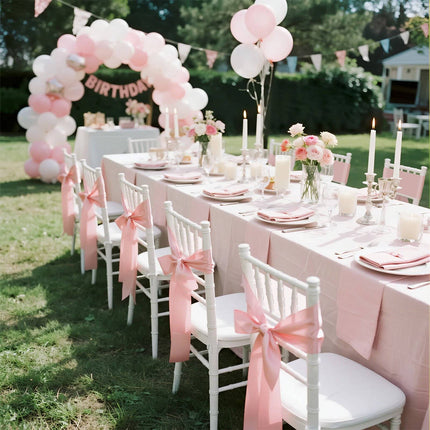 Satin Chair Sashes, 100 Pack, Rose Gold, 7 x 108 Inch