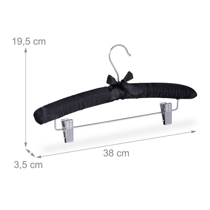 Satin hanger with clips