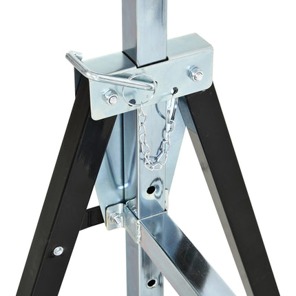 Adjustable black metal saw, foldable, supports 200 kg