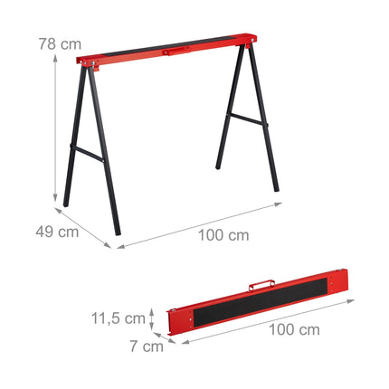Sawhorse Set, Foldable, 100 kg Capacity