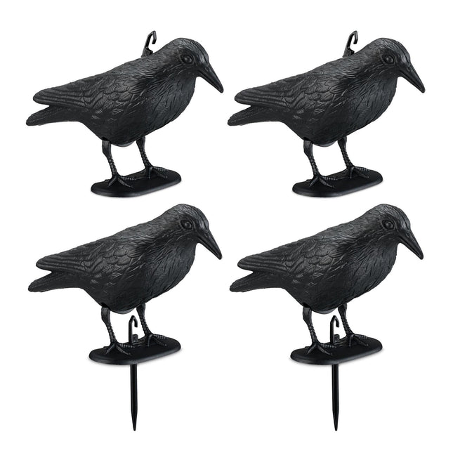 Vogelverschrikker kraai set van 4
