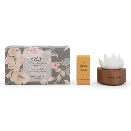 Scented Flower Diffuser, Ceramic & Wood, 30-Day Fragrance