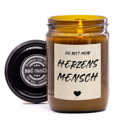 Scented Soy Candle, Lemon & Orange Fragrance, Glass Jar