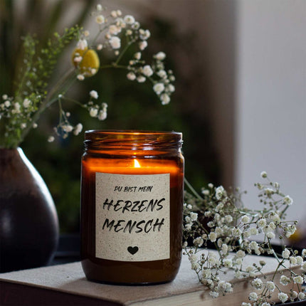 Scented Soy Candle, Lemon & Orange Fragrance, Glass Jar