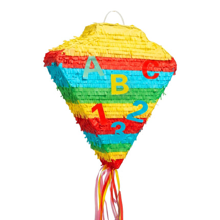 School Cone Piñata Set – Stick and Blindfold Included