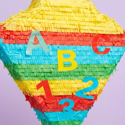 School Cone Piñata Set – Stick and Blindfold Included