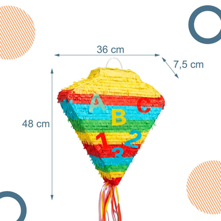 School Cone Piñata Set – Stick and Blindfold Included
