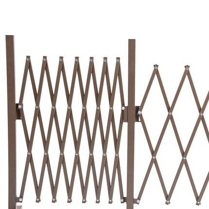 Expandable aluminum garden barrier, brown, 52-405 cm
