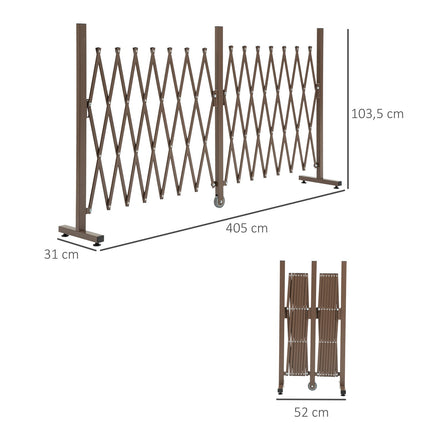 Expandable aluminum garden barrier, brown, 52-405 cm