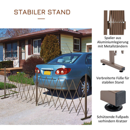 Expandable aluminum garden barrier, brown, 52-405 cm