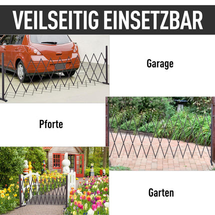Retractable aluminum scissor gate - 35-300 cm, brown