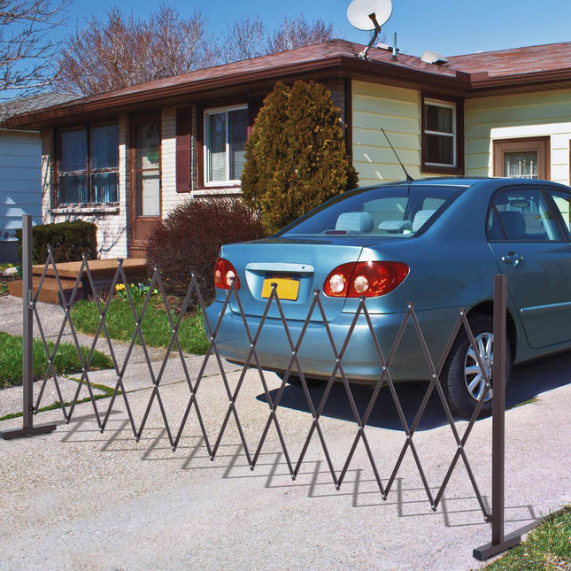 Retractable aluminum scissor gate - 35-300 cm, brown
