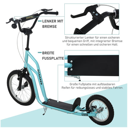 Children's scooter with pneumatic tires, age 5+