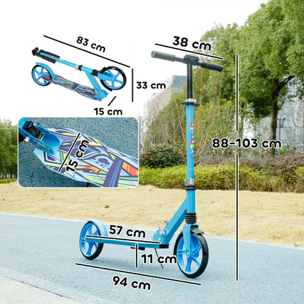 Children's foldable kick scooter, adjustable, 6-12 years